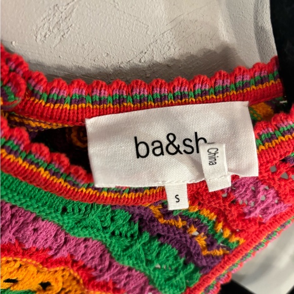 ba&sh Multicolor Crochet Knit Tank - Pink, Green, Yellow, Purple, Red - Picture 4 of 7